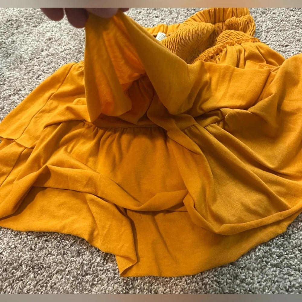 Anthropologie Saturday Sunday Women’s Mustard/Gold Ruffled Mini Skirt Size Small - Picture 8 of 8